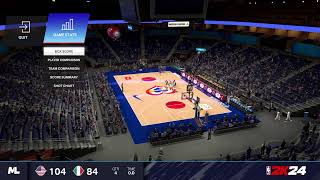 GAME 19 UNITED STATES 171 VS ITALY 173 FIBA BASKETBALL SEASON 2 2024 [upl. by Naillig]