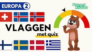 Europese Landen Leren Deel 2 🇪🇺 • Peuters En Kleuters • Met Leuke Vlaggen Quiz Voor Kinderen [upl. by Jecoa]