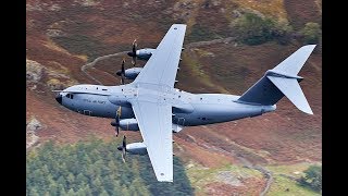 Airbus A400m Low Level  Thirlmere Smaithwaite Banks  Lake district [upl. by Ilsel]