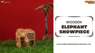 Beautifully HandCrafted Wooden Elephant  Wooden Elephant With Carving  Wooden Art [upl. by Mccandless158]