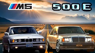 MercedesBenz W124 500E vs BMW M5 E34 Drag Race [upl. by Alodie]