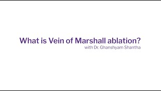 Dr Ghanshyam Shantha discusses Vein of Marshall ablation procedure [upl. by Canica]