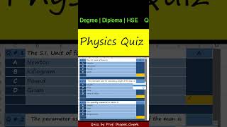 Physics Quiz by Deepak Gupta Youtube shorts physics msbte [upl. by Tirzah734]