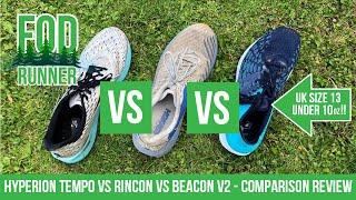 Brooks HYPERION TEMPO vs HOKA Rincon vs New Balance BEACON v2 Comparison REVIEW  FOD Runner [upl. by Ahsinnod]