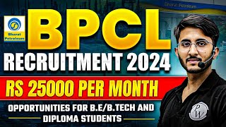 BPCL Recruitment 2024  BPCL Apprenticeship 2024  BPCL GraduateDiploma Apprentices 2024 [upl. by Valerle394]