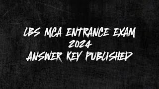 LBS MCA ENTRANCE EXAM 2024 ANSWER KEY PUBLISHED [upl. by Deane]