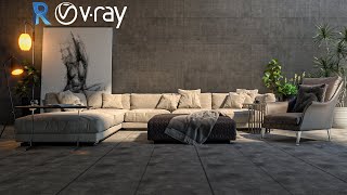 Vray for Revit  Concrete Interior rendering 6 [upl. by Bara]