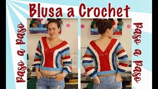 Blusa a Crochet fácil  Paso a paso [upl. by Henley671]