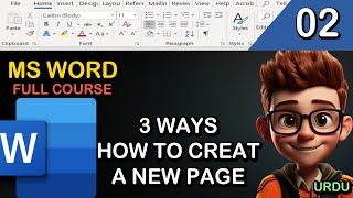 3 ways how to create a new page MS word MS word Mein naya page banane ka tarika02 [upl. by Natsyrt]