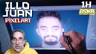 🎨🎧 Retratando a IlloJuan en pixelart ASMR [upl. by Ainitsirk]