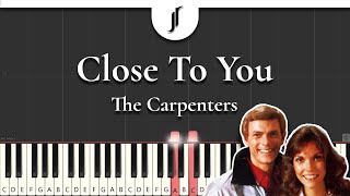 Close To You  The Caprtenters  Piano Tutorial by JohnRodDondoyano [upl. by Morry]