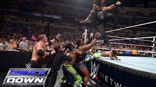 Dean Ambrose amp Roman Reigns vs Kane amp Seth Rollins SmackDown May 28 2015 [upl. by Sivartal]