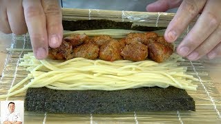 Will It Sushi  Spaghetti and Meatballs Sushi Roll [upl. by Franciska]