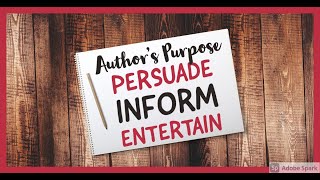 Authors Purpose Song  PIE  Persuade Inform Entertain [upl. by Neirda]