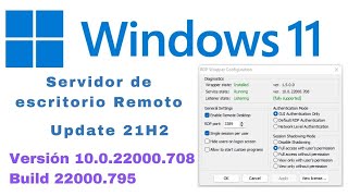 🖥️ RDPWrapper no Funciona en Windows 11 Después de Actualización Julio 2022  10022000 Build 22000 [upl. by Allehcim]