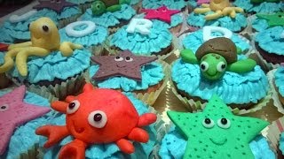 Little Mermaid inspired birthday cupcakes [upl. by Lebna]