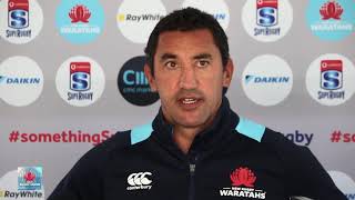 Waratahs coach Daryl Gibson ahead of Crusaders game [upl. by Attenehs]