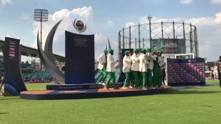 Winning Moment  Sarfaraz Ahmed collects Champions Trophy from ICC Chief [upl. by Yenffit]