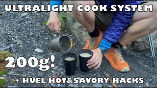 My ultralight 200g cook system  Huel hot amp savoury hiking hacks [upl. by Snehpets677]