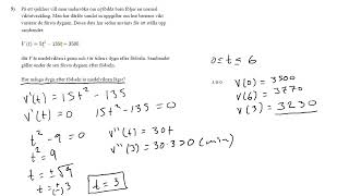 Exempelprov matte 3 kap 4 Extremvärde och derivata [upl. by Ellenyl474]