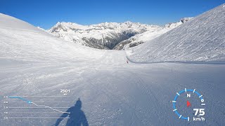 Gemsstock2961m to Andermatt1444m in a single run with 15km elevation difference Feb 2022 [upl. by Ynnos]