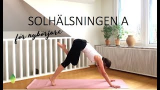 Solhälsningen A för nybörjare  Annas yoga studio [upl. by Thar]