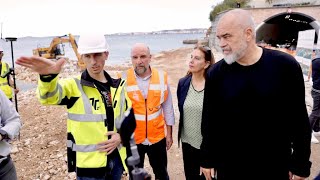 Kryeministri Edi Rama  📍Vlorë  Në kantierin e ri Lungomare 3 i cili shtrihet në vijën bregdetare [upl. by Nigle]