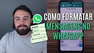 COMO COLOCAR NEGRITO ITÁLICO TACHADO E MONOESPAÇADO NO WATHSAPP 💬 [upl. by Anyt]