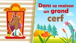 Dans sa maison un grand cerf  Comptine à gestes pour enfants et bébés avec paroles [upl. by Orion]