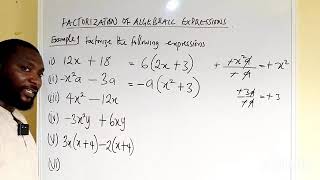 Factorization of Algebraic Expressions 1 [upl. by Necyrb]