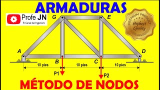 Estática Armaduras método de nodos [upl. by Alleon130]