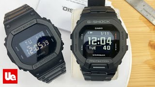 Allblack Casio Square GShock GBD200 and DW5600BB Review [upl. by Elyc]