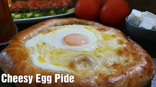 Cheesy Egg Pide Recipe Trabzon Yağlı Pide Tarifi Khachapuri [upl. by Hasin274]