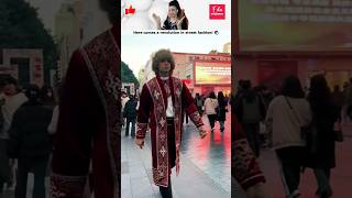 ✨Handsome Serbian Disrupts Street Fashion Trends with Kazakhstan Costume fypシ゚viral fyp kazakhs [upl. by Paola185]