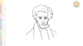 Søren Kierkegaard drawing  Portrait sketches easy  How to draw Søren Kierkegaard  artjanag [upl. by Fairfax548]