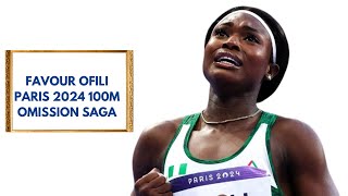 FAVOUR OFILI PARIS 2024 100M OMISSION SAGA2024olympics favourofili afnews [upl. by Hillell]