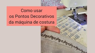 Aula ao vivo Como usar os Pontos Decorativos da sua máquina de costura [upl. by Aiksa]