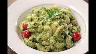 Creamy Pesto Pasta  Sanjeev Kapoor Khazana [upl. by Lorak]