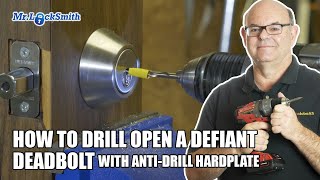 How To Drill Open a Defiant Deadbolt with Antidrill Hardplate [upl. by Jump66]