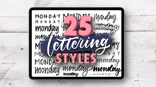 25 Hand Lettering Styles  Tutorial  Tips  LETTER WITH ME [upl. by Atteroc]