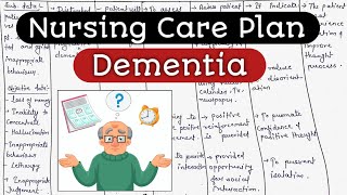 Nursing Care Plan on Dementia Psychiatric nursing nursing diagnosis nursing Process [upl. by Dnomal304]