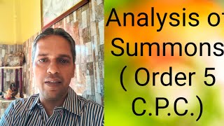 Analysis of Summons Order V C PC [upl. by Noiramaj547]