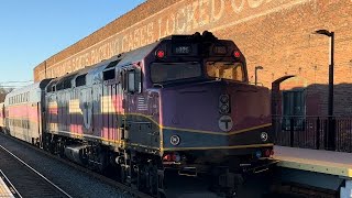 MBTA NewburyportRockport Line trains with tons of horn  Chelsea [upl. by Miarzim475]