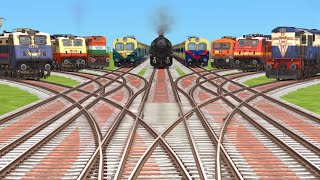 9 Realistic FreightPassenger Trains Crossing Back To Back On Bumpy Railroad🆕️ Crossings Tracks [upl. by Mccormick252]