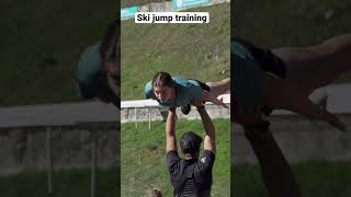 Womens ski jump training Courchevel Le Praz Olympic ski jump Tremplin [upl. by Adriena56]