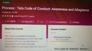 Tata Code of Conduct Awareness and Allegiance 21939 [upl. by Odnanref642]