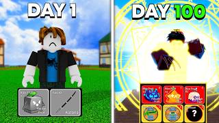 I Survived 100 Days in Blox Fruits [upl. by Oemac]