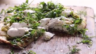 Artichoke pesto and burrata pizza with lemony arugula [upl. by Daniels]