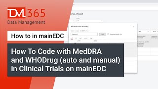 How To Code with MedDRA and WHODrug auto and manual in Clinical Trials on mainEDC [upl. by Noel892]