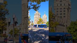 American Castle CDTA Accordion Bus Action  DampHRR SUNY Headquarters In Albany [upl. by Ahsha]